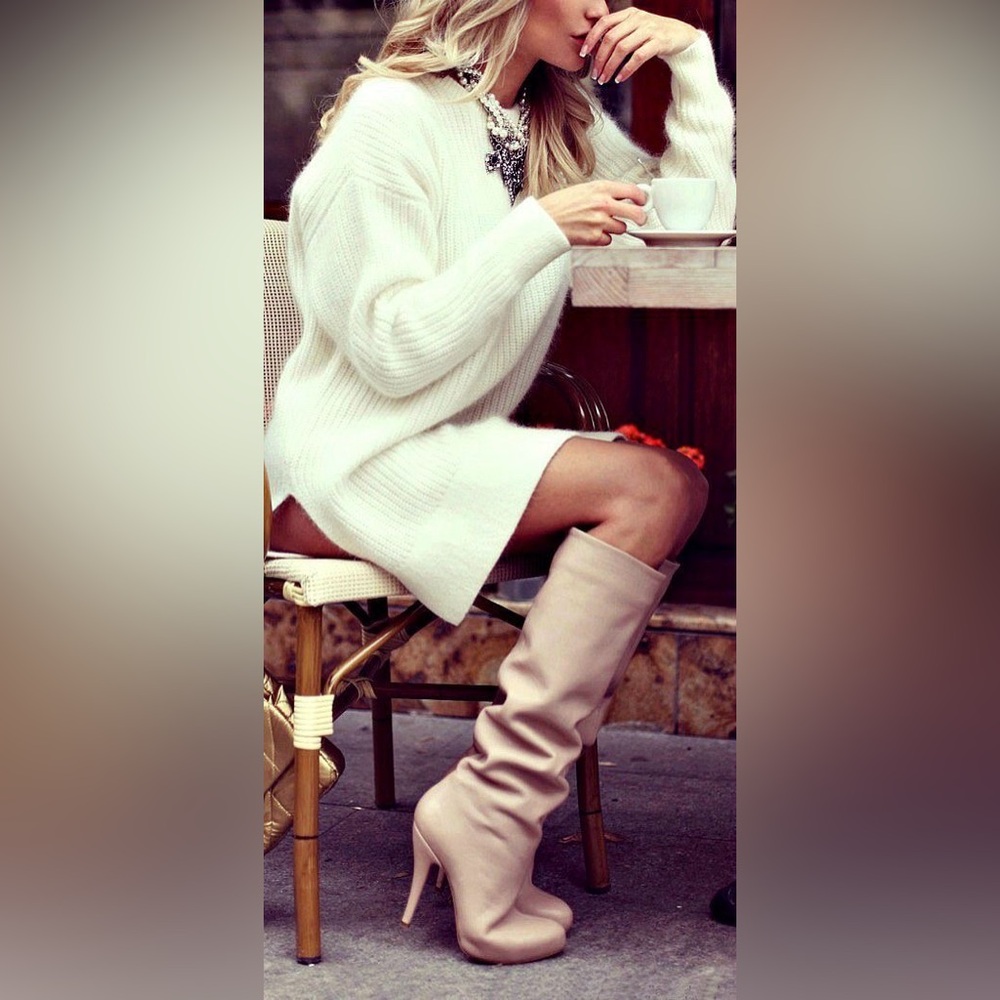 NWOT Beautiful Cream Sweater Dress